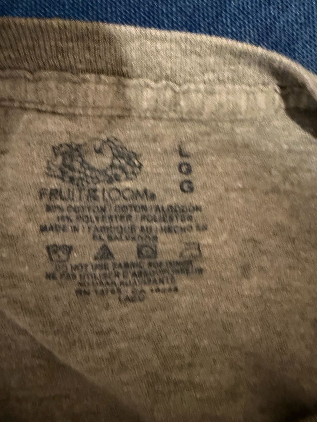 Fruit of the Loom Veteran Detailing T-Shirt Size L Gray Graphic Pocket 6