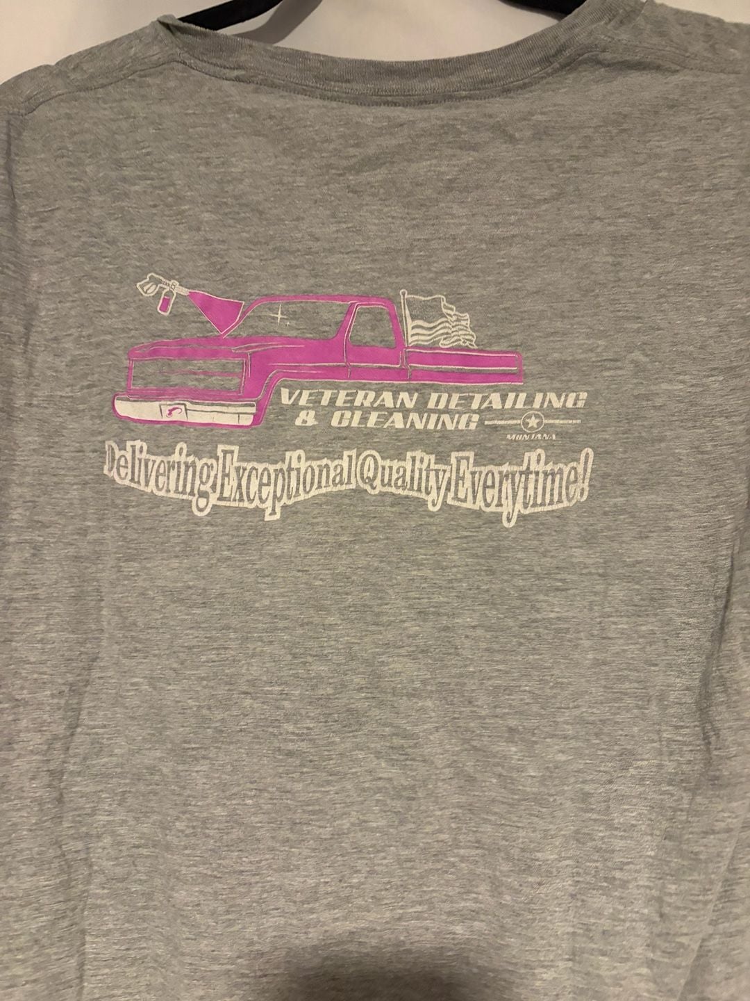 Fruit of the Loom Veteran Detailing T-Shirt Size L Gray Graphic Pocket 7