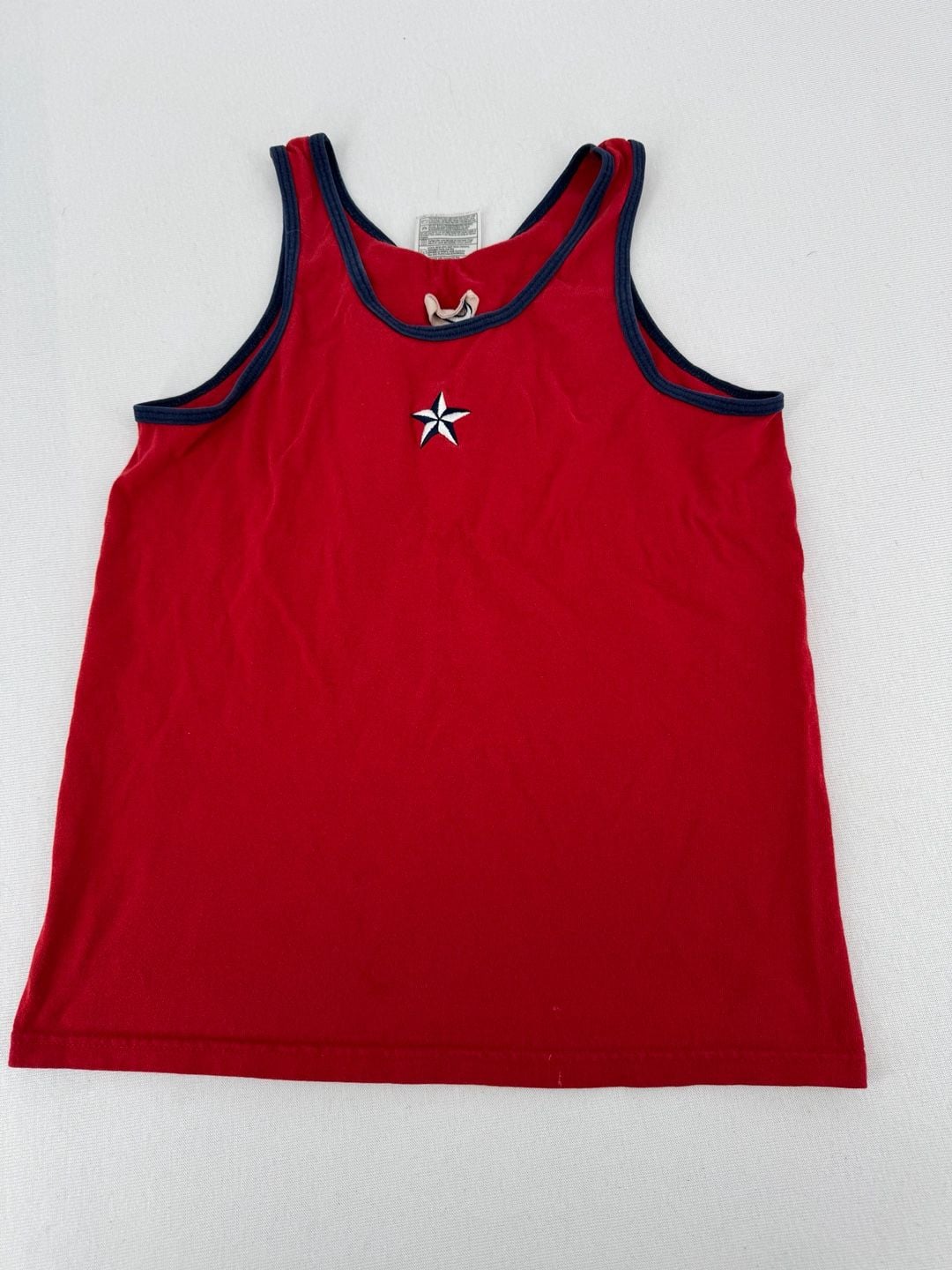 Nike Tank Top Size S Red Navy Star Embroidered Made in USA 3