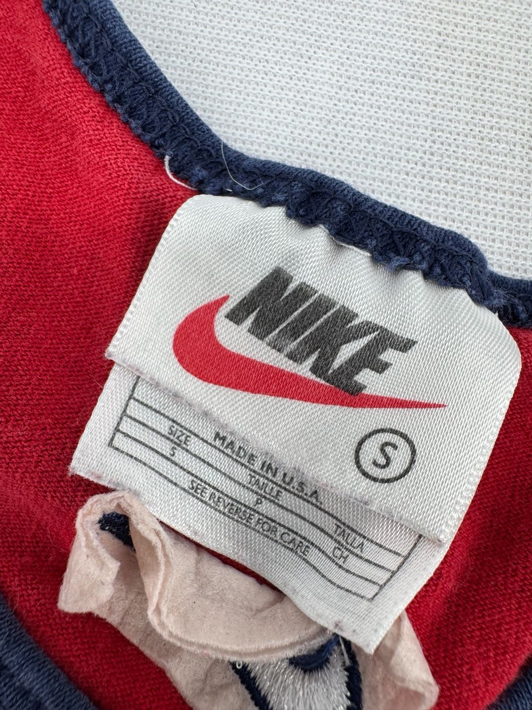 Nike Tank Top Size S Red Navy Star Embroidered Made in USA 5