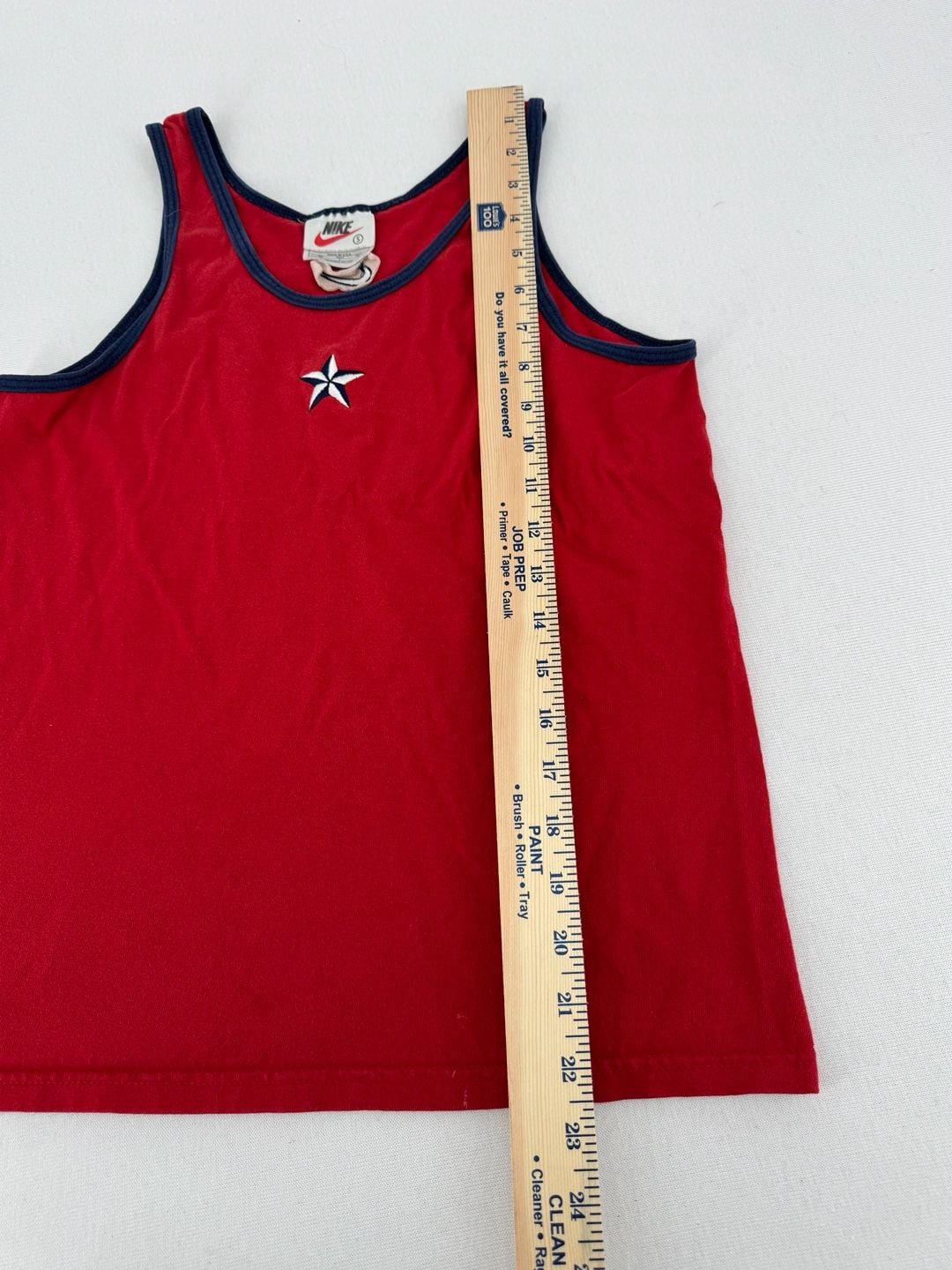 Nike Tank Top Size S Red Navy Star Embroidered Made in USA 6
