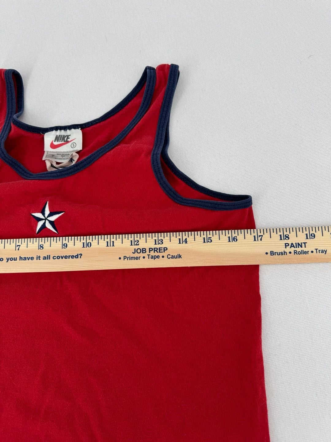 Nike Tank Top Size S Red Navy Star Embroidered Made in USA 7