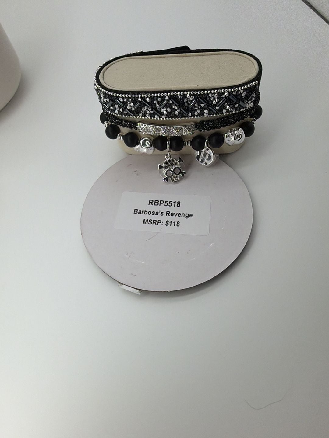 Bomb Party Barbosa's Revenge Stack Bracelet Black Silver Skulls 6