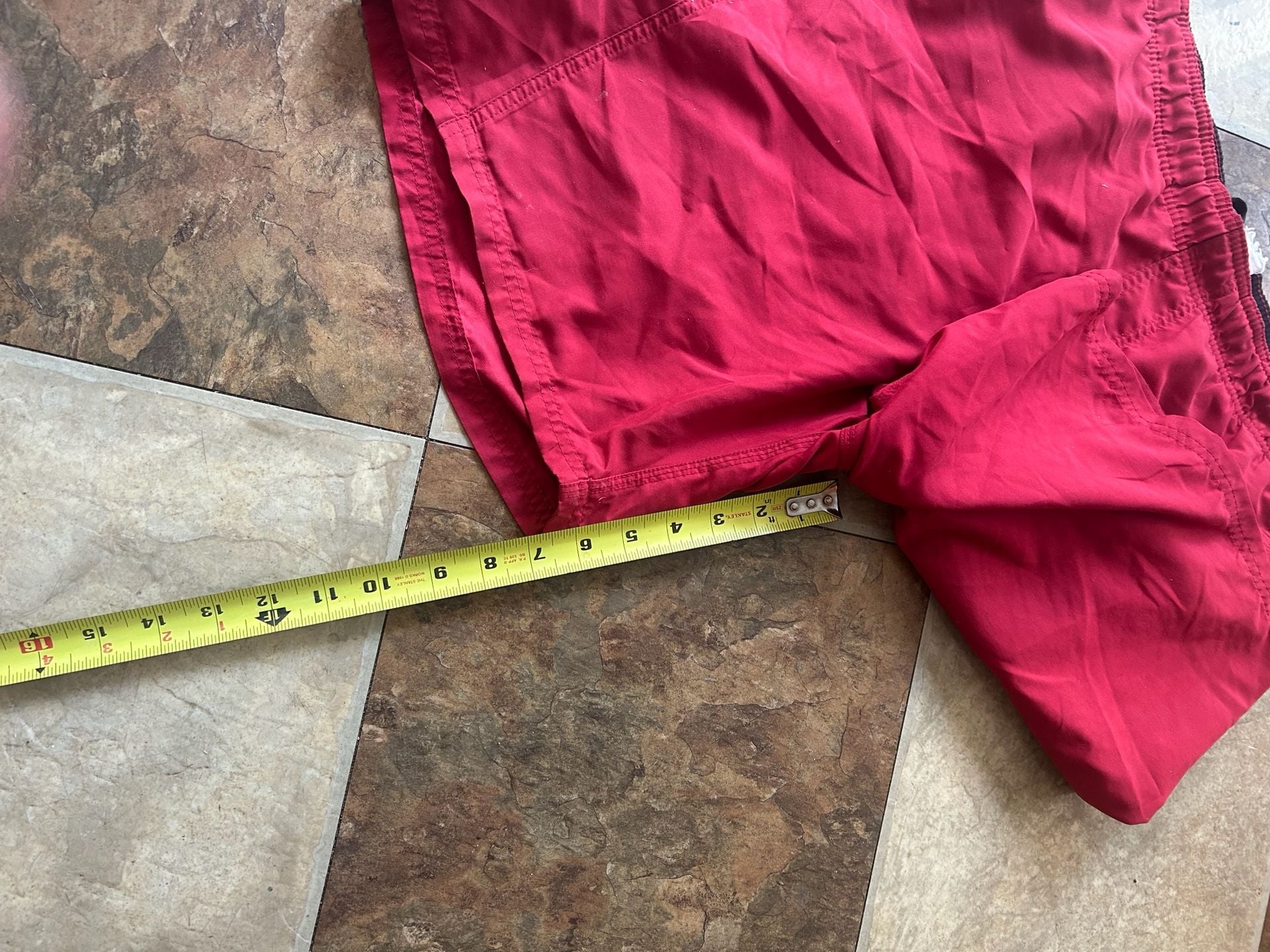 Nike Swim Trunks Size M Red Black Drawstring Board Shorts 5
