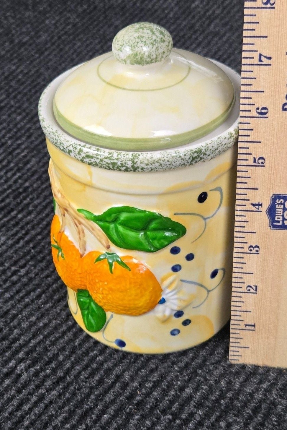 Ceramic Canister Citrus Orange Fruit Kitchen Storage With Lid 7