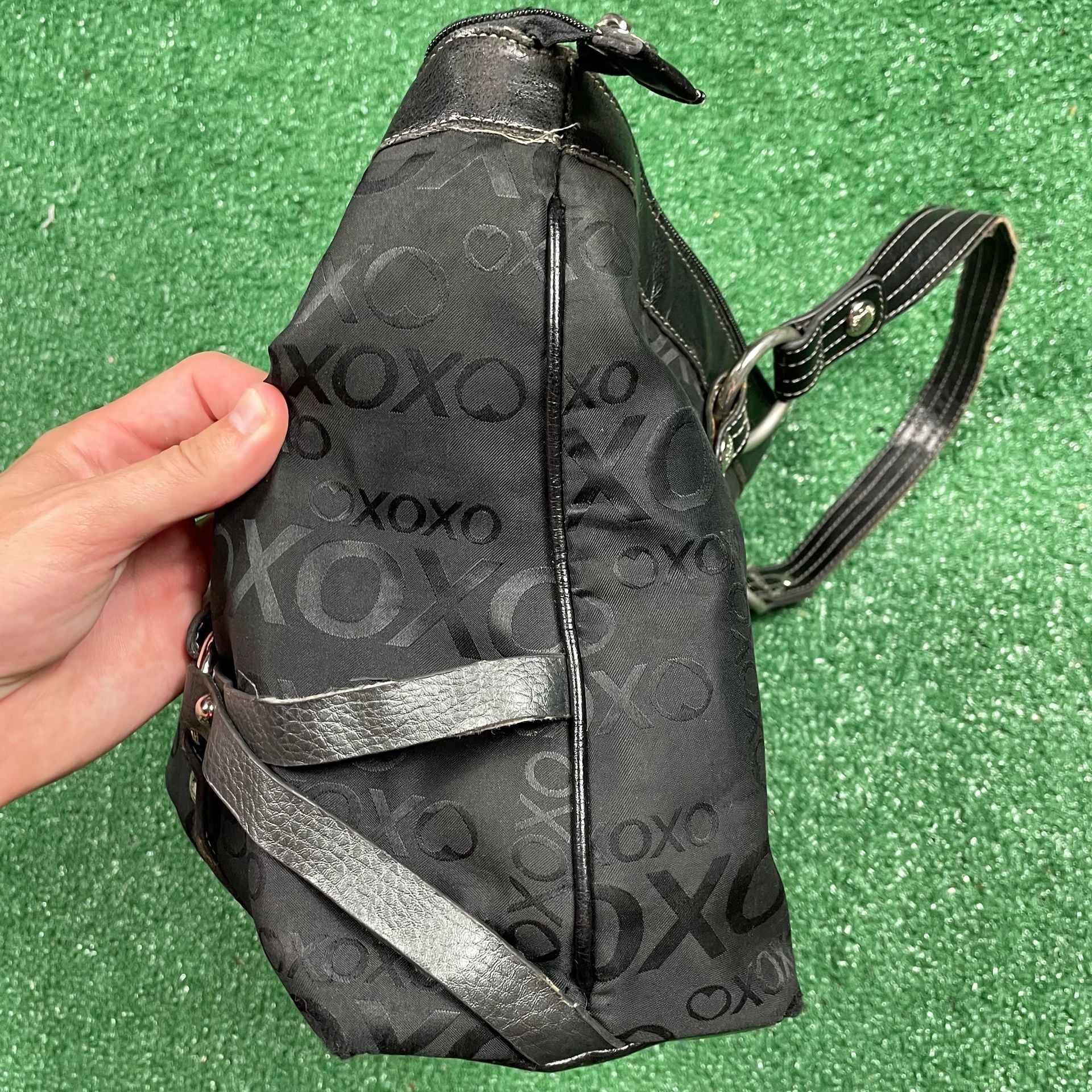 XOXO Black Monogram Jacquard Tote Handbag Y2K 7