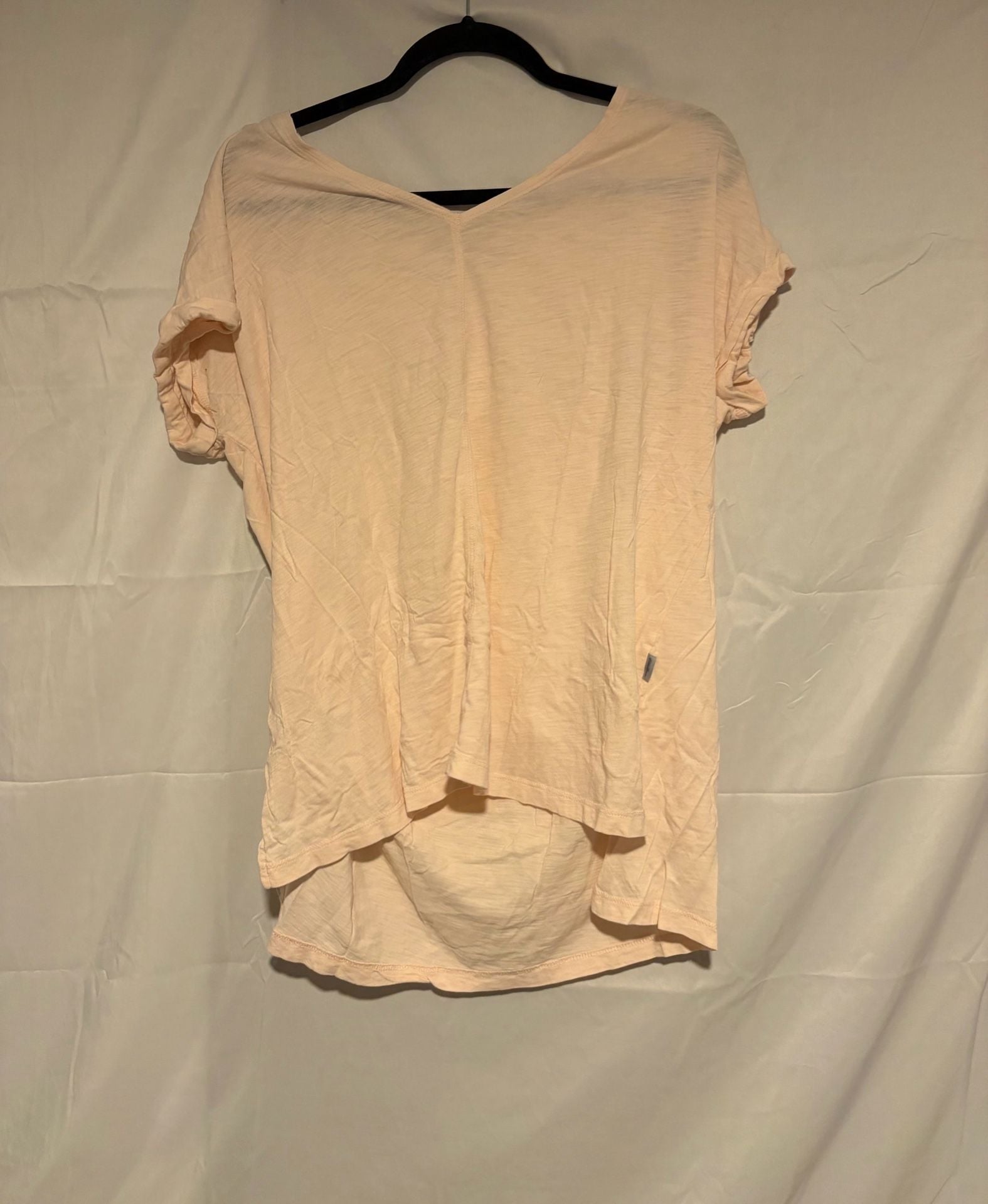 Eddie Bauer V-Neck T-Shirt Size XL Pink Slub Knit Rolled Sleeve 3