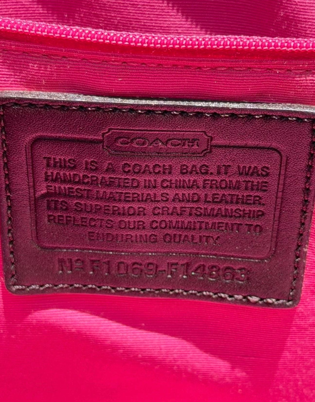 Y2K Coach Gabby Signature C Tote F14863 | Brown Tan Jacquard | Gold Trim | Pink Lining 3