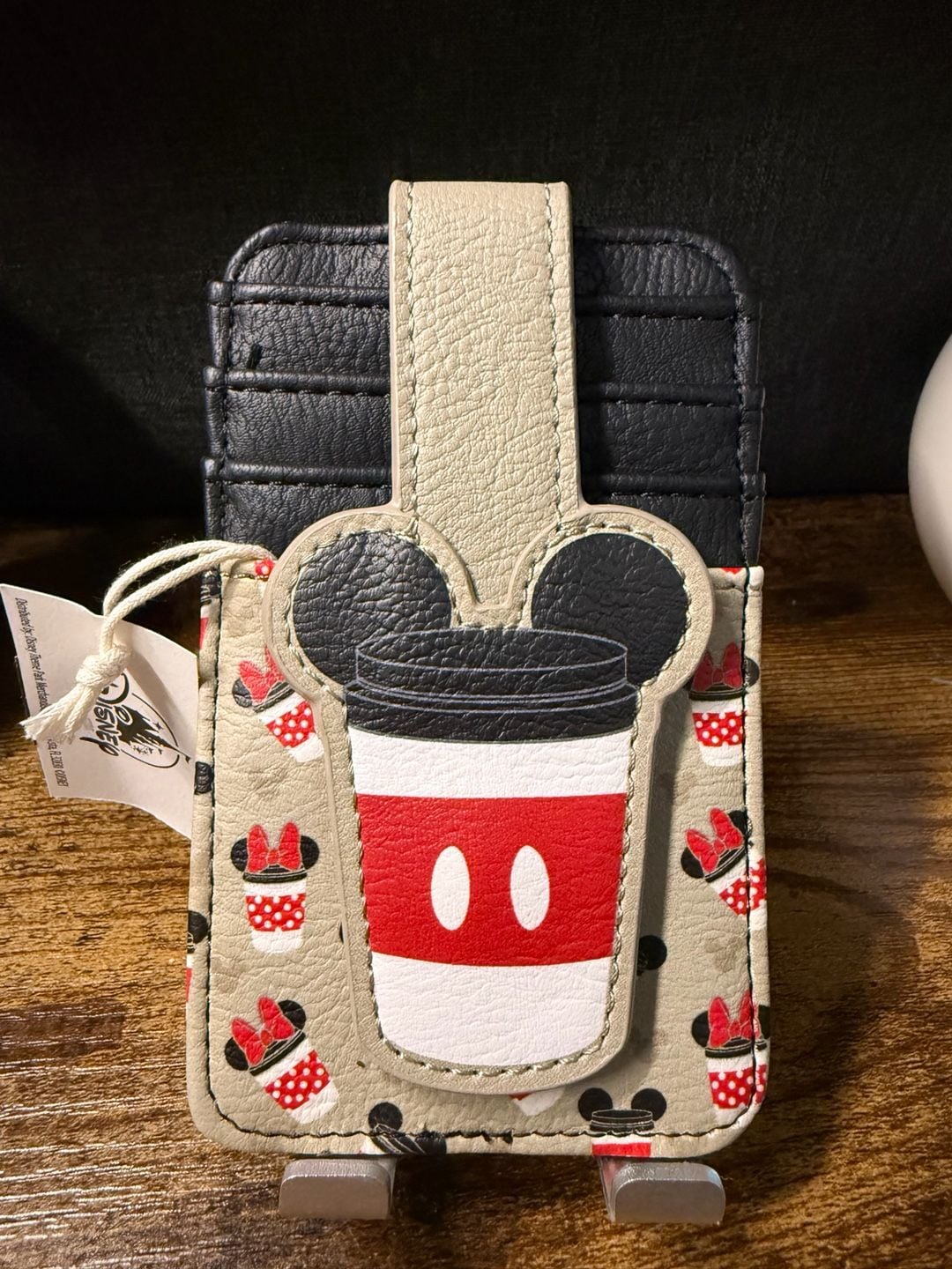 Disney Parks Mickey And Minnie Coffee Cup Card Wallet New 1