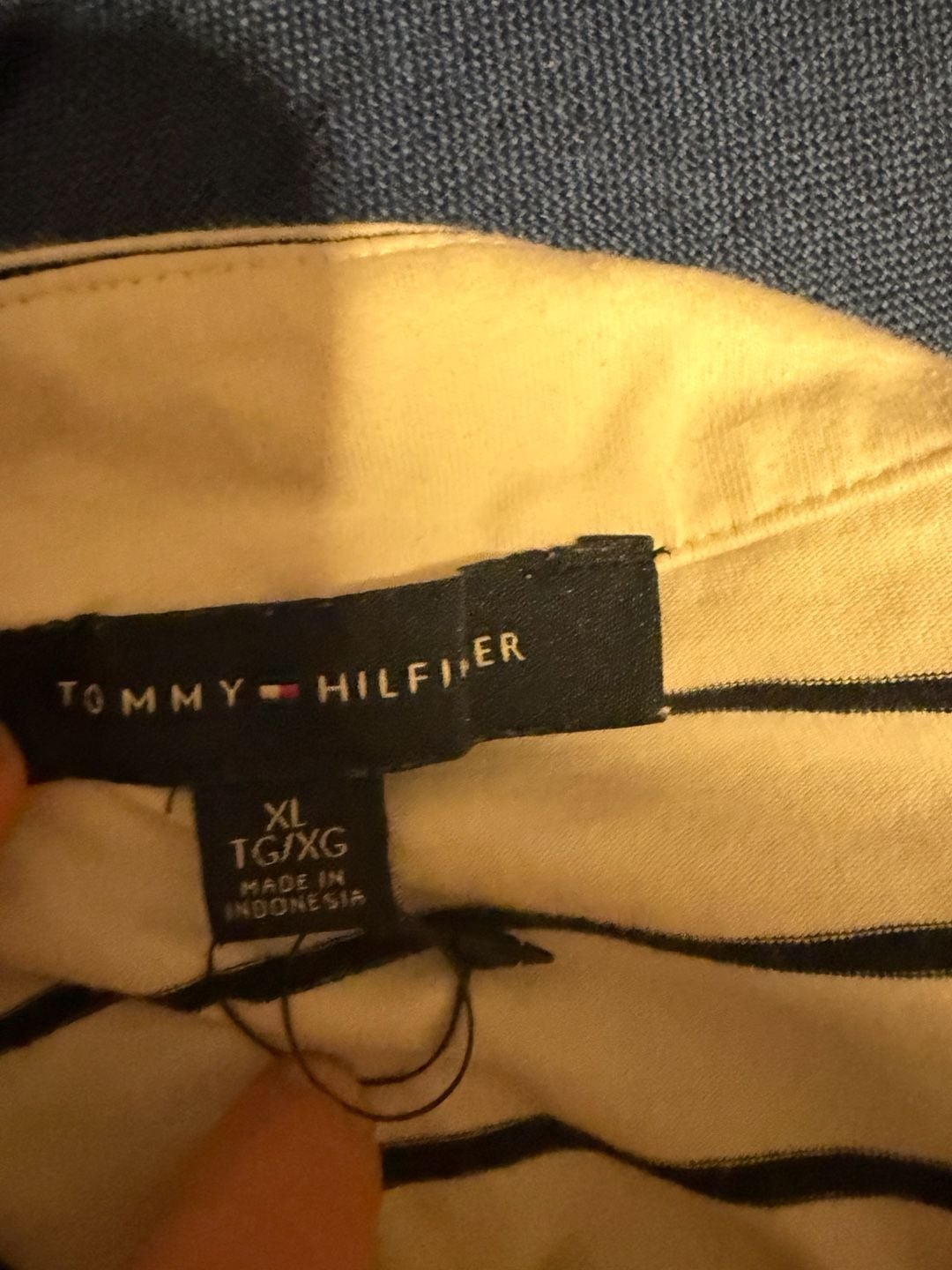 Tommy Hilfiger Striped T-Shirt Dress Size L White Navy 7