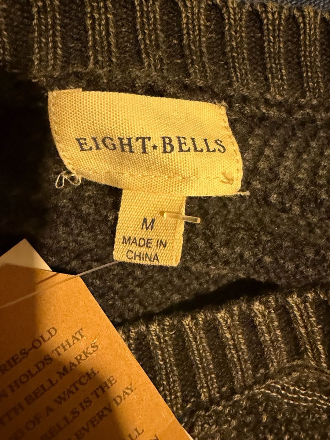Eight Bells Crewneck Sweater Size M Washed Navy Knit Pullover 8