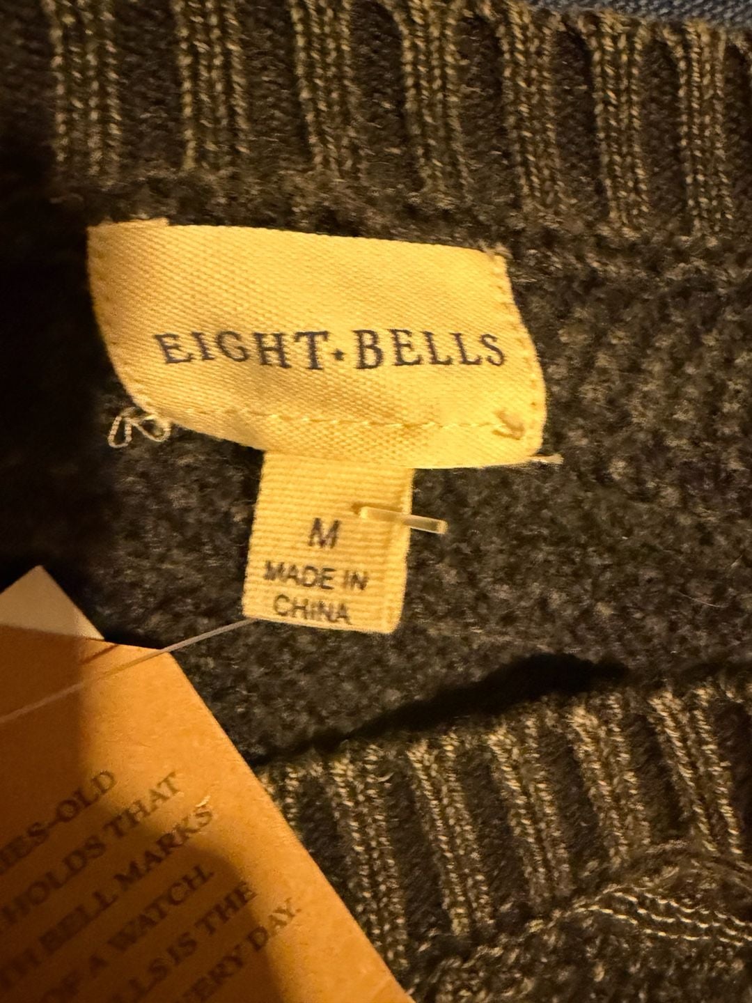 Eight Bells Crewneck Sweater Size M Washed Navy Knit Pullover 9