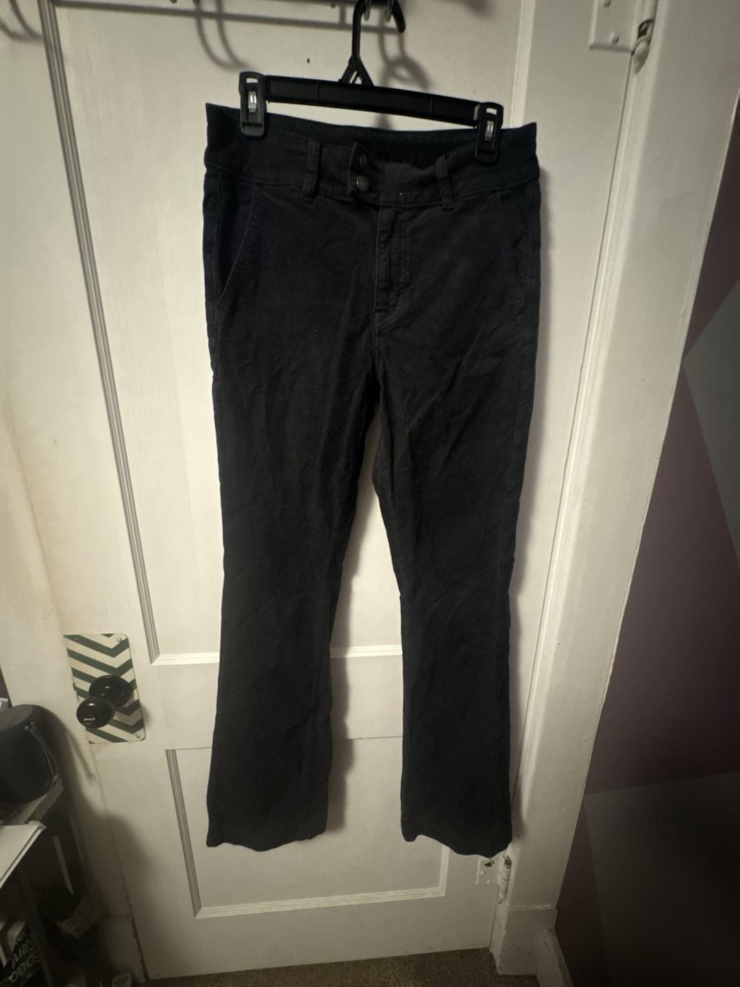 American Eagle Stretch Corduroy Pants Size 8 Long Black 2