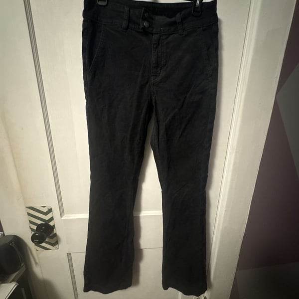 American Eagle Stretch Corduroy Pants Size 8 Long Black