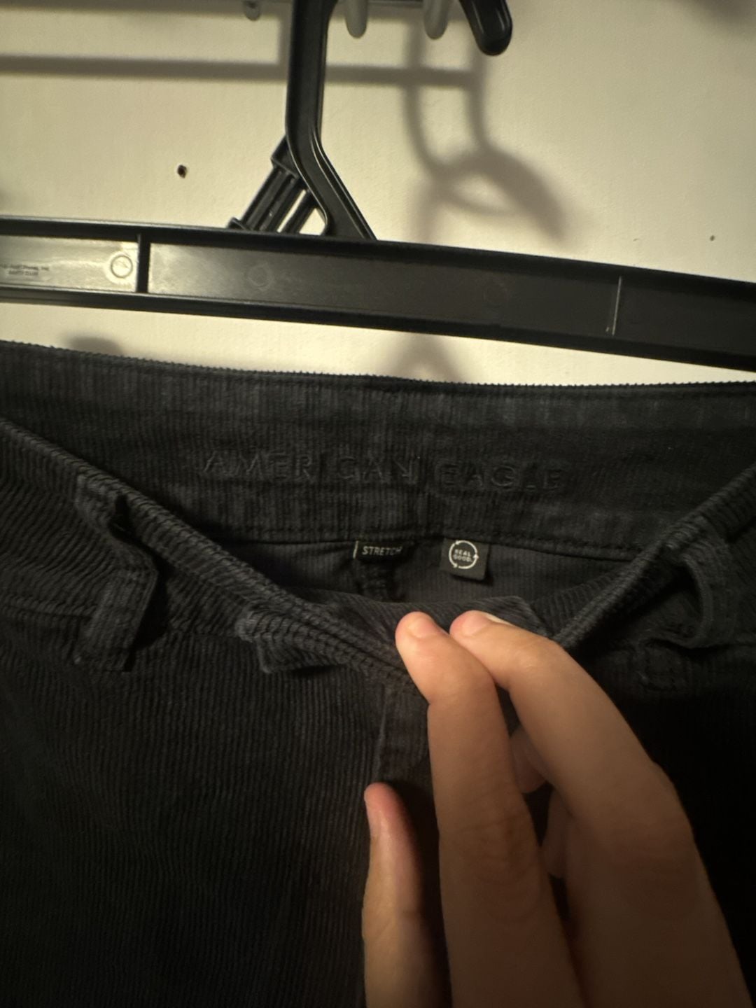 American Eagle Stretch Corduroy Pants Size 8 Long Black 3