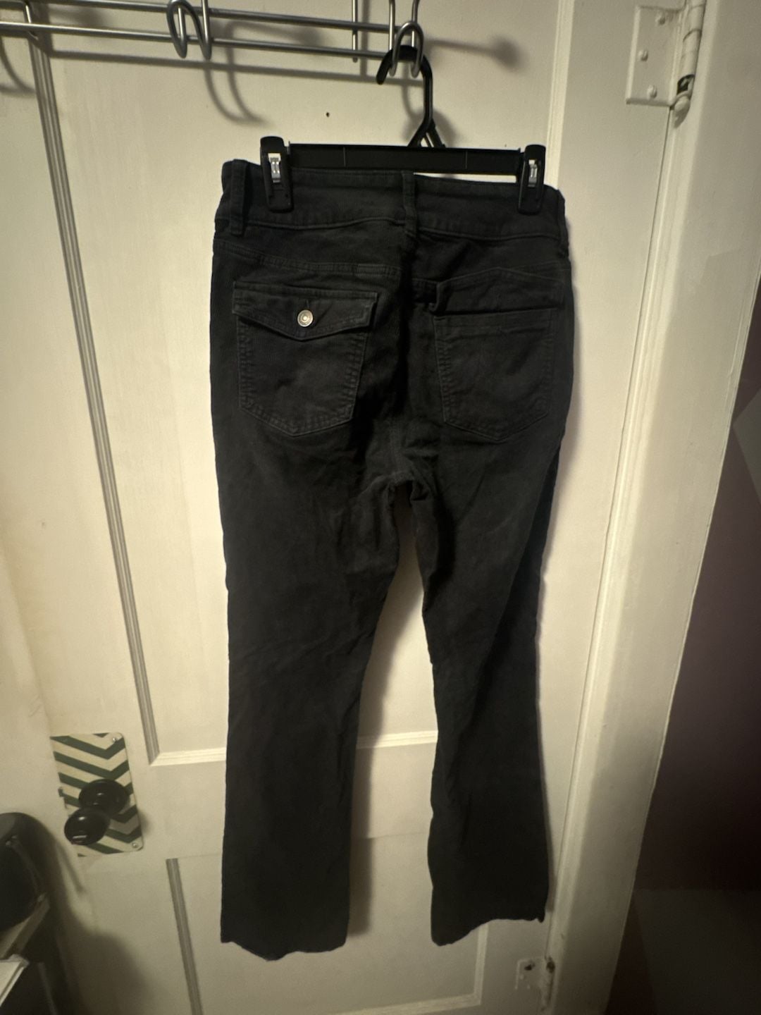 American Eagle Stretch Corduroy Pants Size 8 Long Black 4