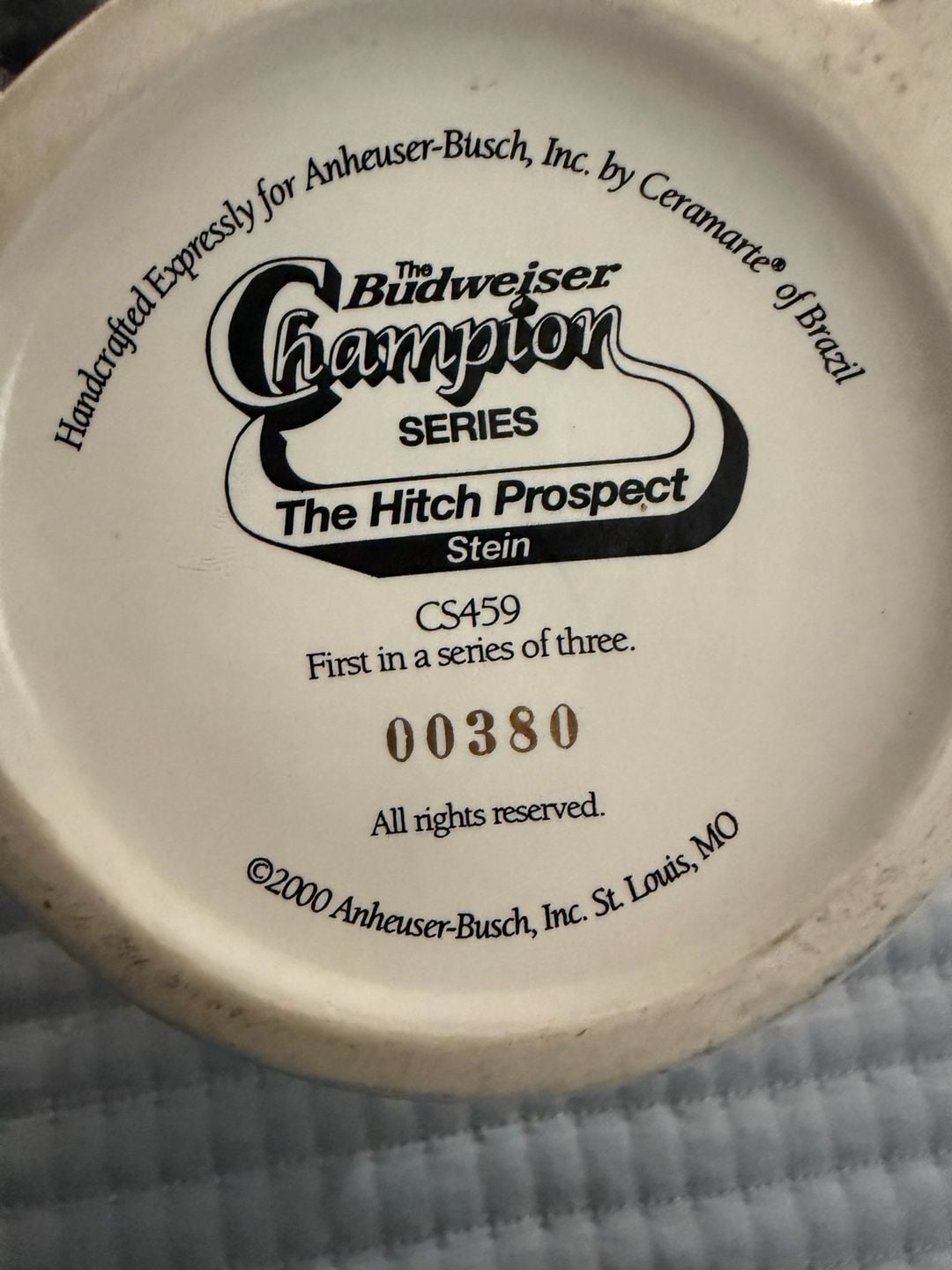 Budweiser Champion Series The Hitch Prospect CS459 Beer Stein 4