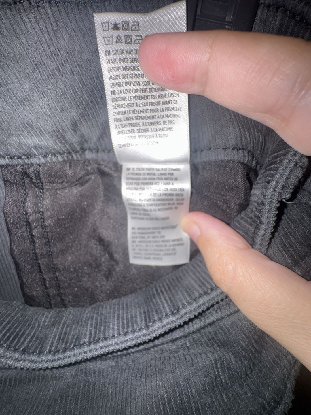 American Eagle Stretch Corduroy Pants Size 8 Long Black 7