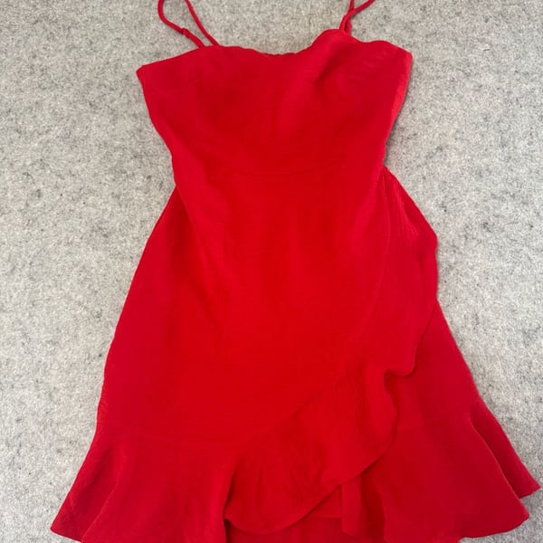 Monteau Los Angeles Red Ruffle Mini Dress Size M