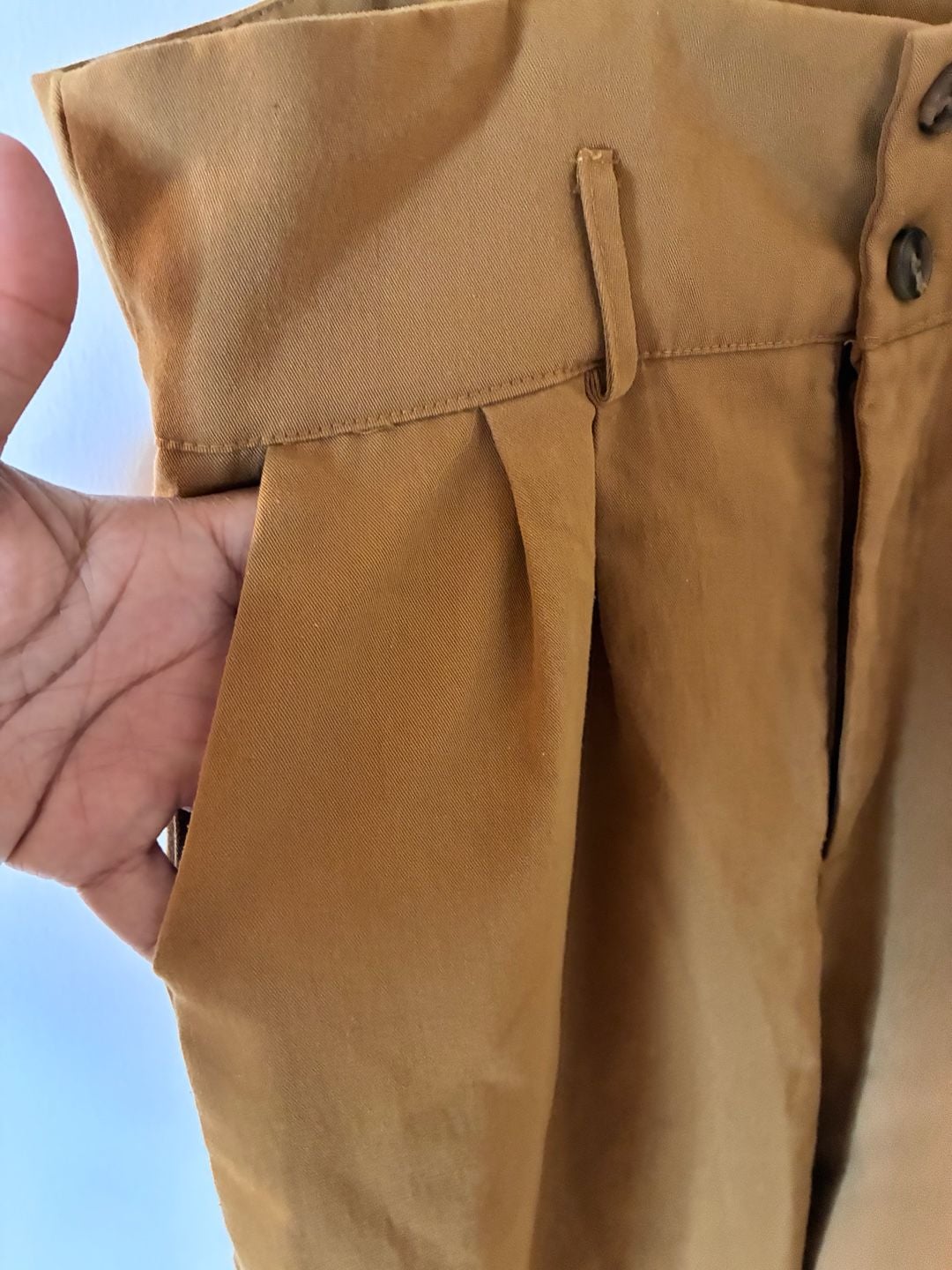 Women’s Brown/Camel High Waisted Suspender Pants Size L 6
