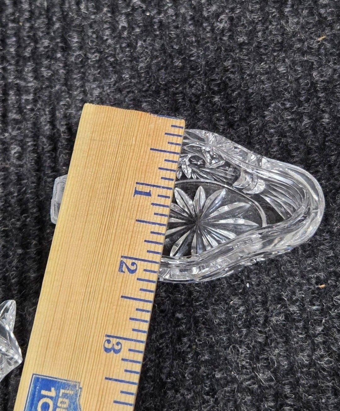 Vintage Crystal Clear Glass Swan Trinket Box Dish 7