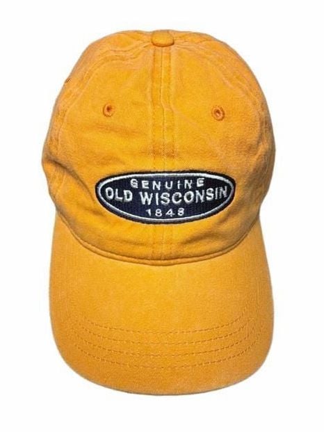 Genuine Old Wisconsin 1848 Orange Baseball Cap Strapback Hat 2