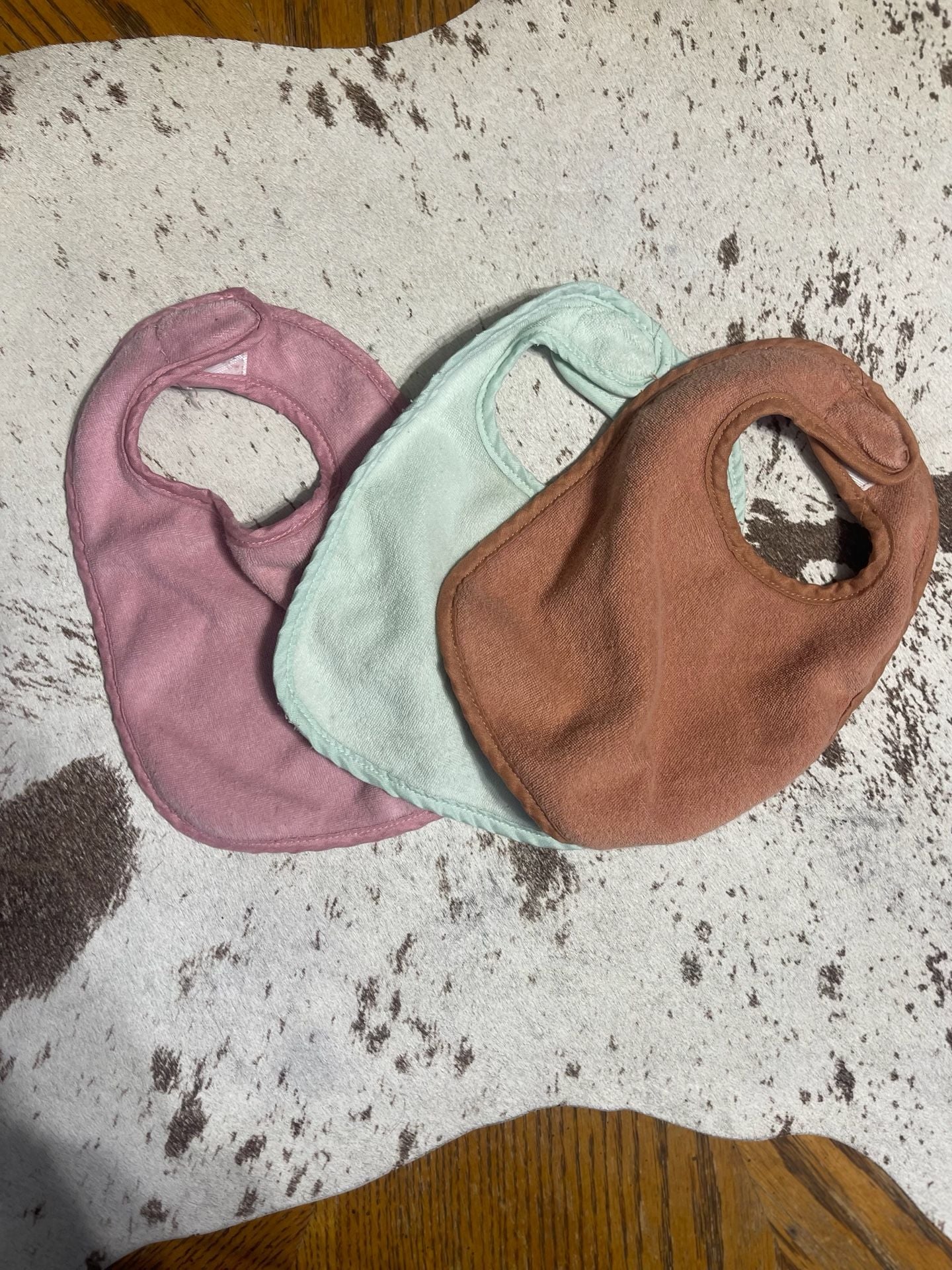 Cloud Island Baby Bib Size 0-36M Multi Terry Cloth Side Snap Set of 3 1
