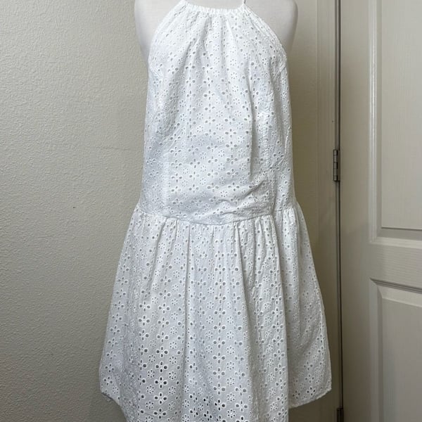 Wild Fable Halter Eyelet Mini Dress Size XXL White Cotton