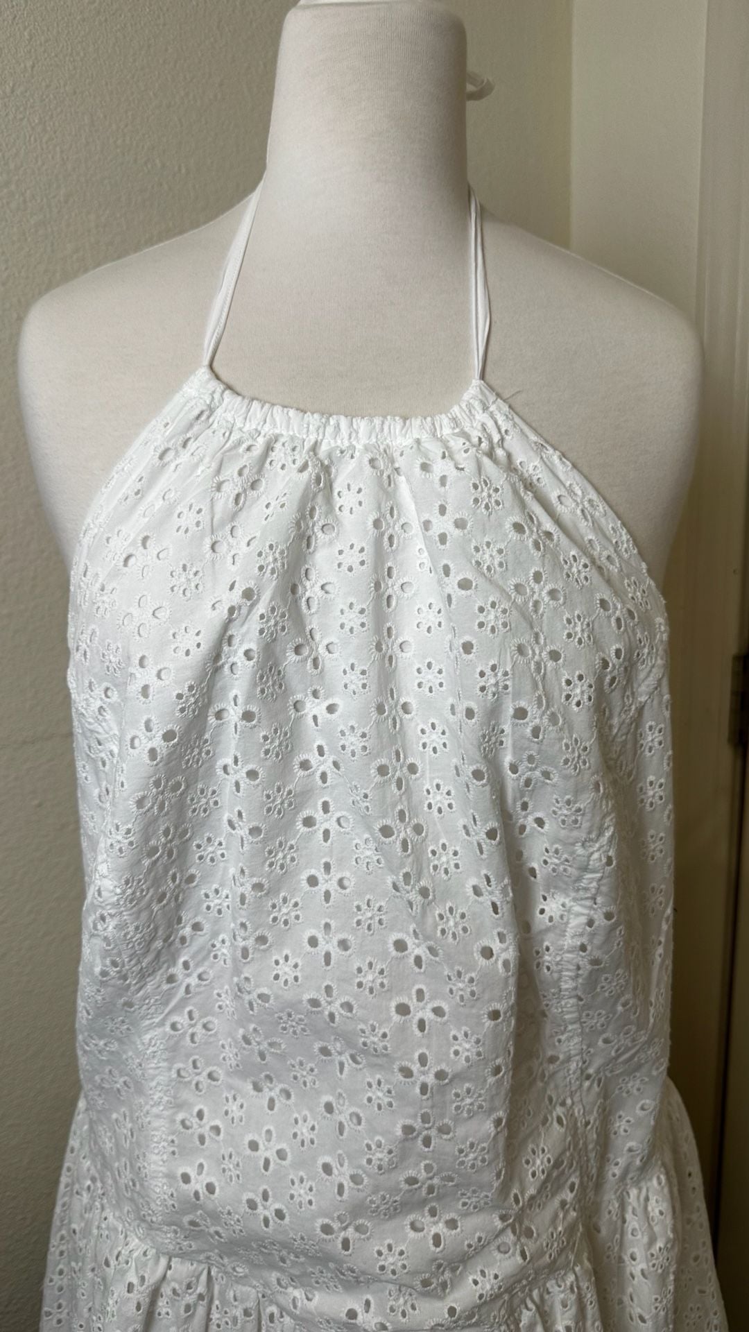 Wild Fable Halter Eyelet Mini Dress Size XXL White Cotton 3