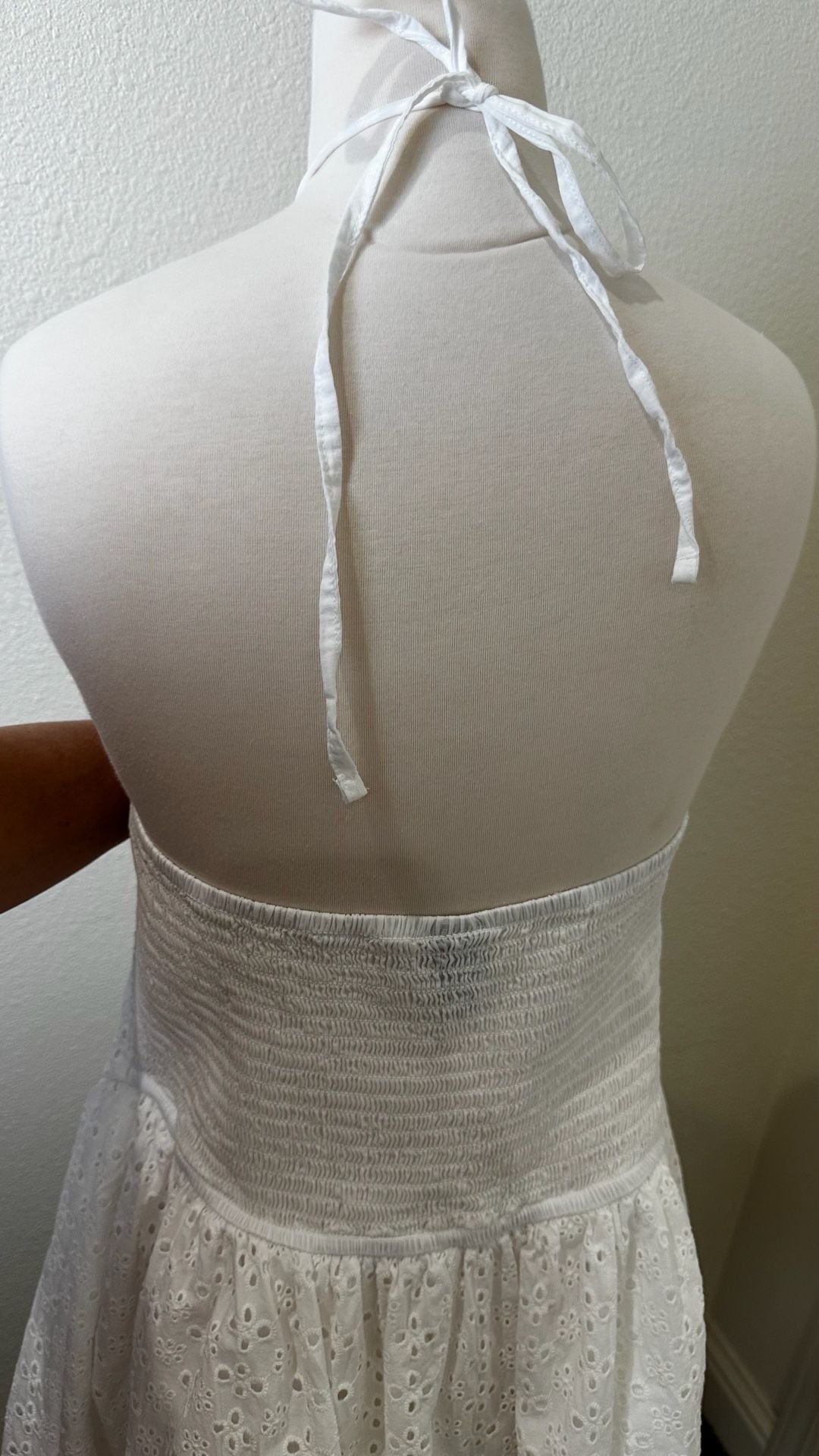 Wild Fable Halter Eyelet Mini Dress Size XXL White Cotton 4