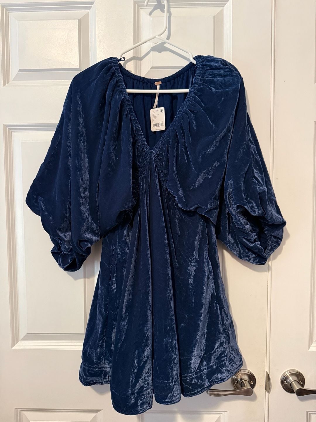 NWT Free People Portia Velvet Mini Dress Midnight Rain Size S 5
