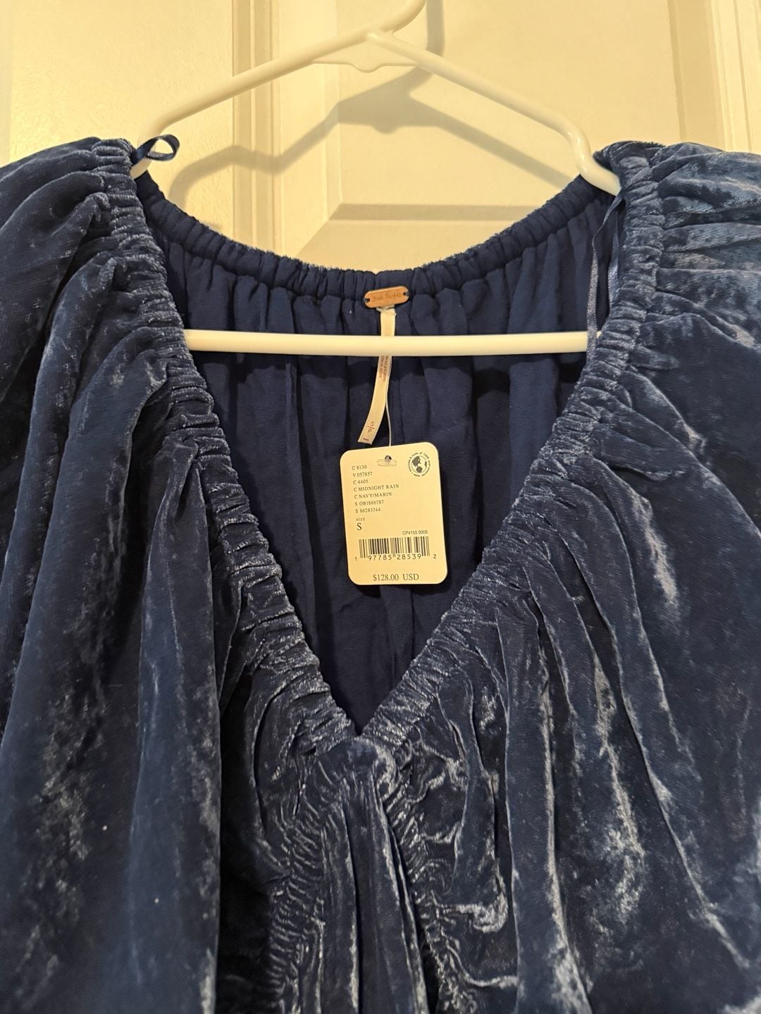 NWT Free People Portia Velvet Mini Dress Midnight Rain Size S 6