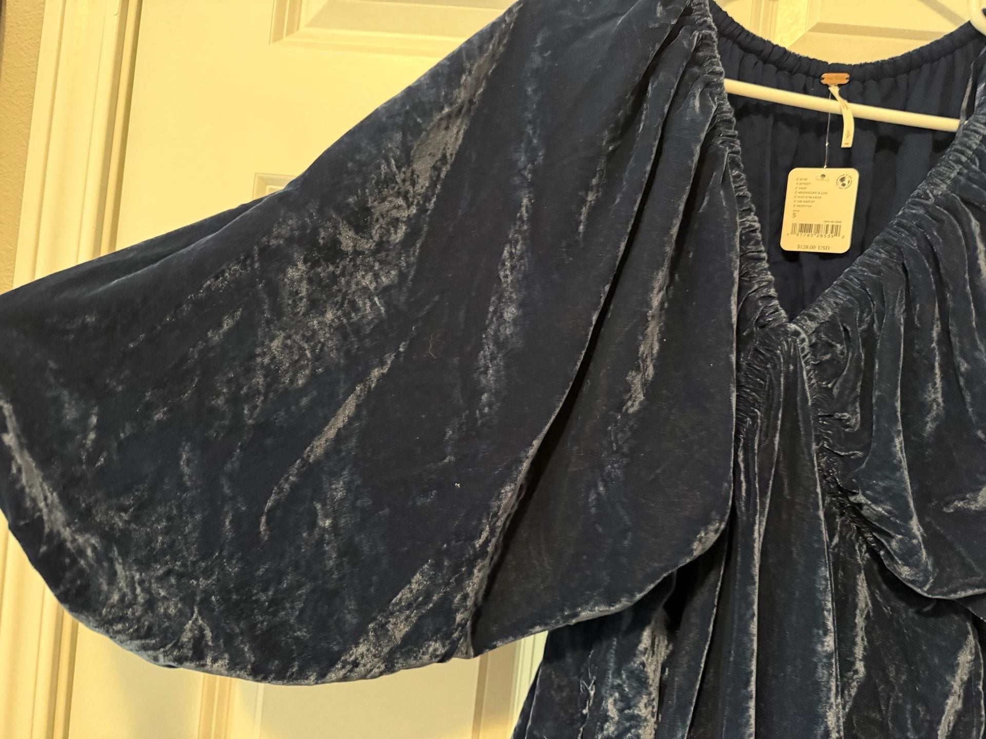 NWT Free People Portia Velvet Mini Dress Midnight Rain Size S 8