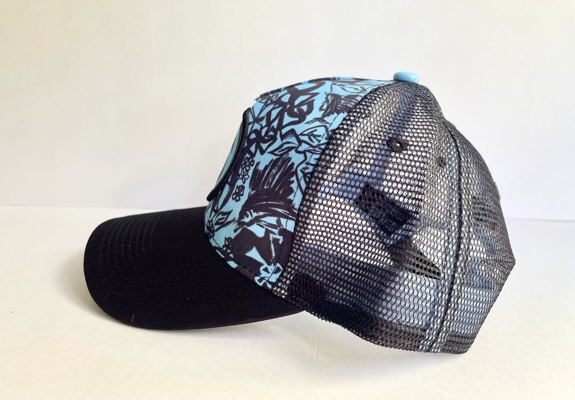 Scales Hook Stitch Trucker Hat Snapback Blue Black 4