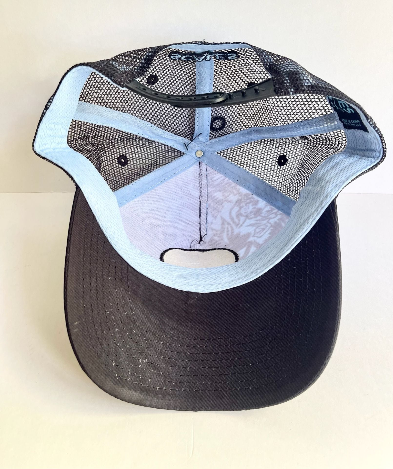 Scales Hook Stitch Trucker Hat Snapback Blue Black 5