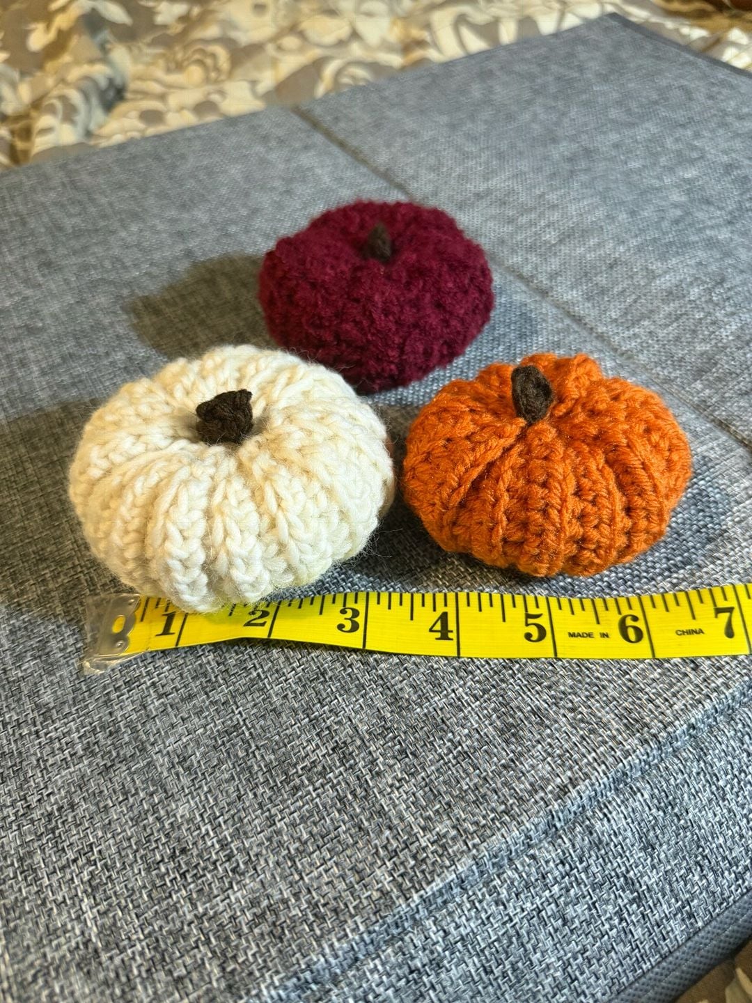 Handmade Crochet Pumpkin Set Fall Decor 3