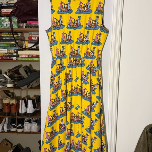 Nooworks Vacation Dog Party Dress Size 3X-Large Yellow Cotton