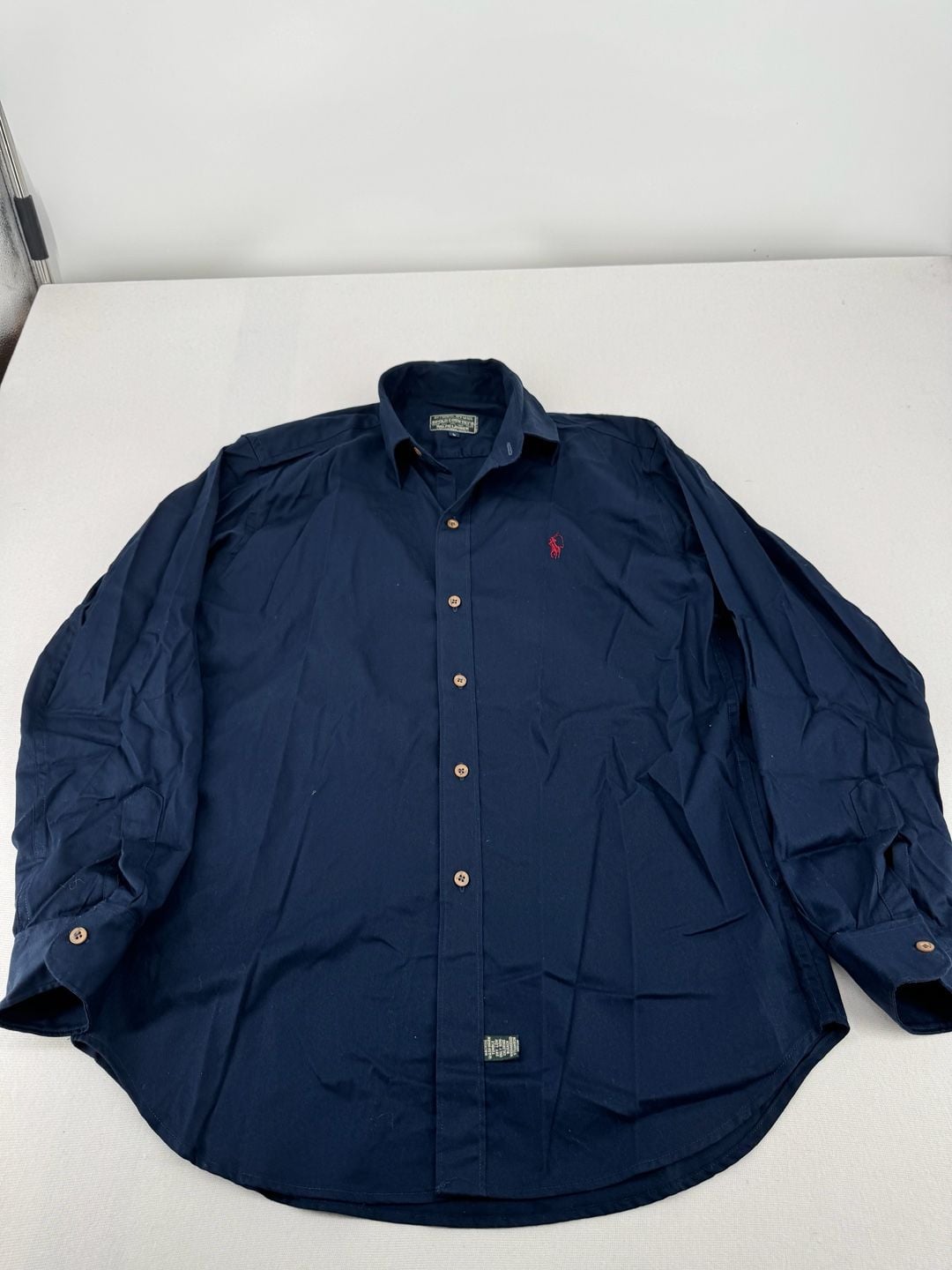 Vintage Polo Country Ralph Lauren Button-Down Shirt Size L Navy Long Sleeve 3