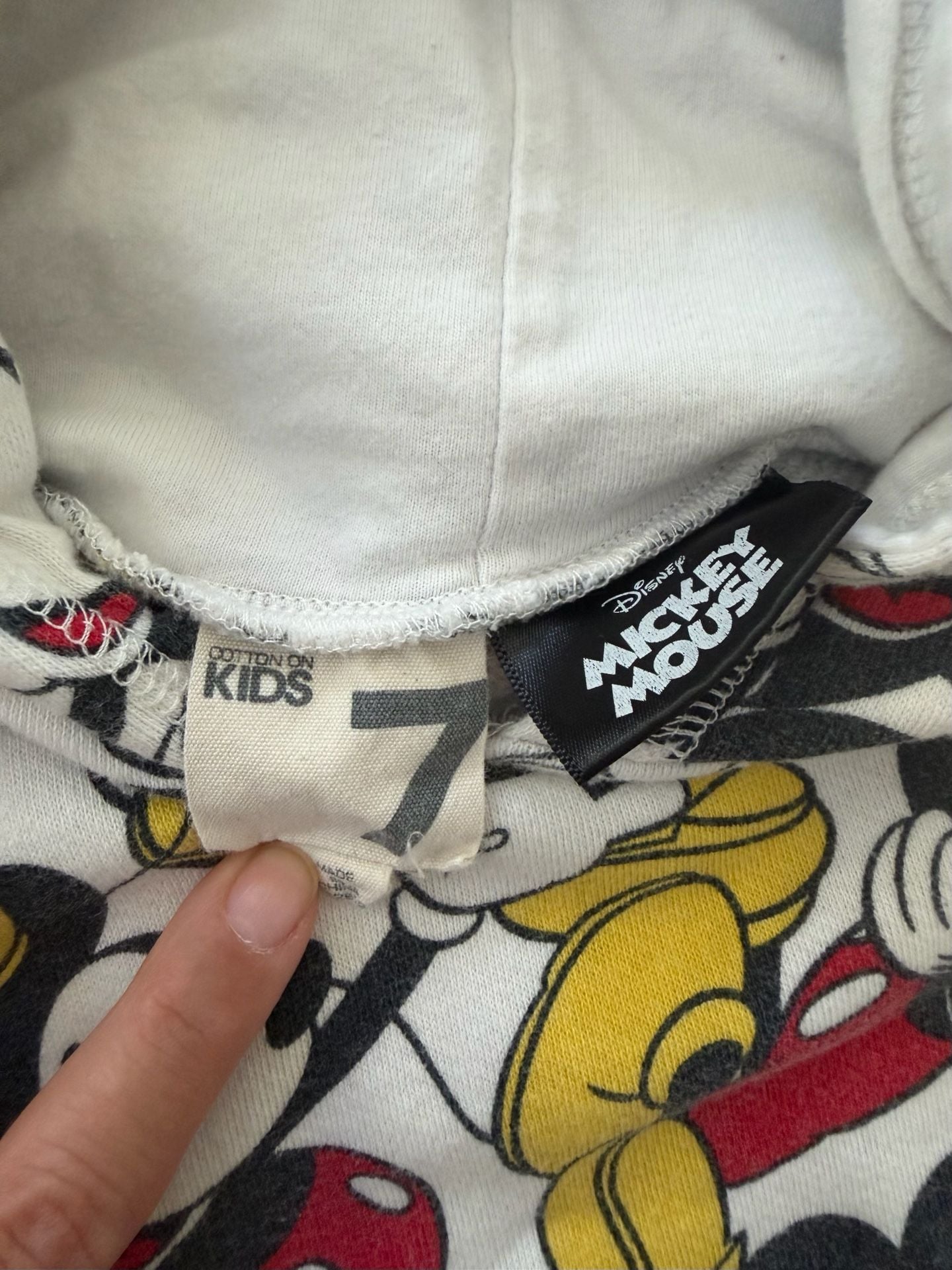 Cotton On Kids Disney Mickey Mouse Hoodie Size 7 All Over Print 3