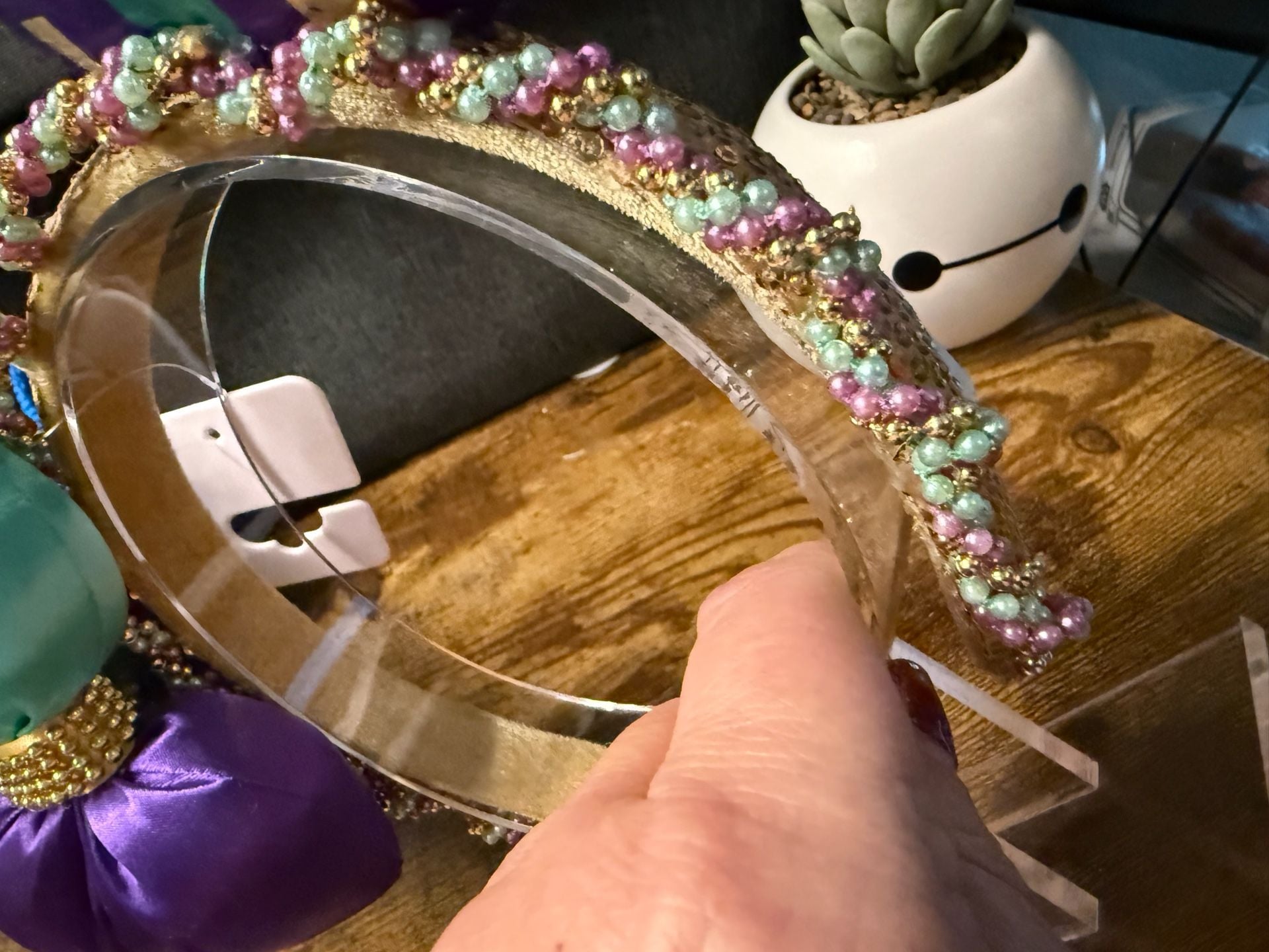 Disney Parks Mardi Gras Minnie Mouse Ears Headband 5