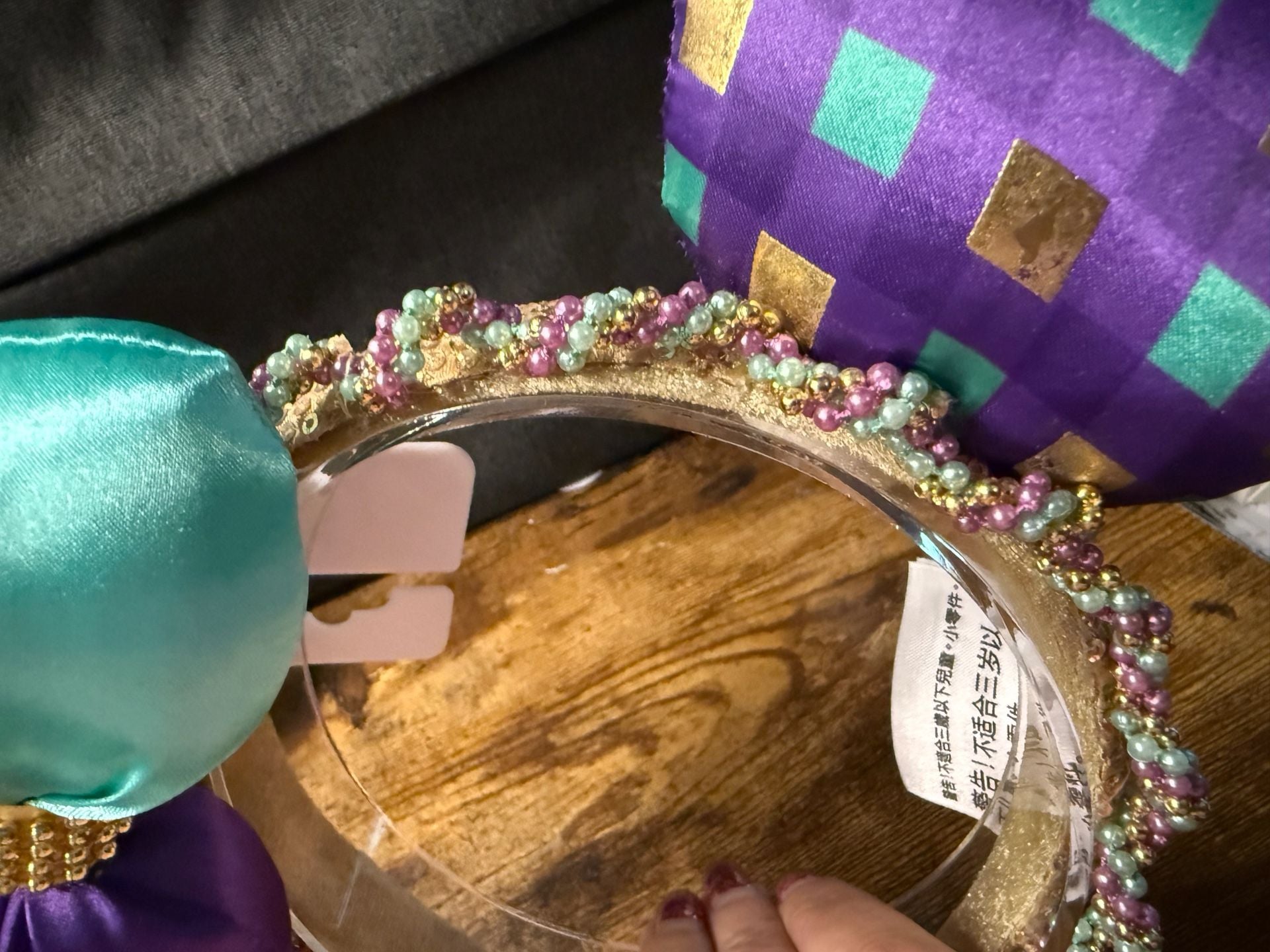 Disney Parks Mardi Gras Minnie Mouse Ears Headband 6