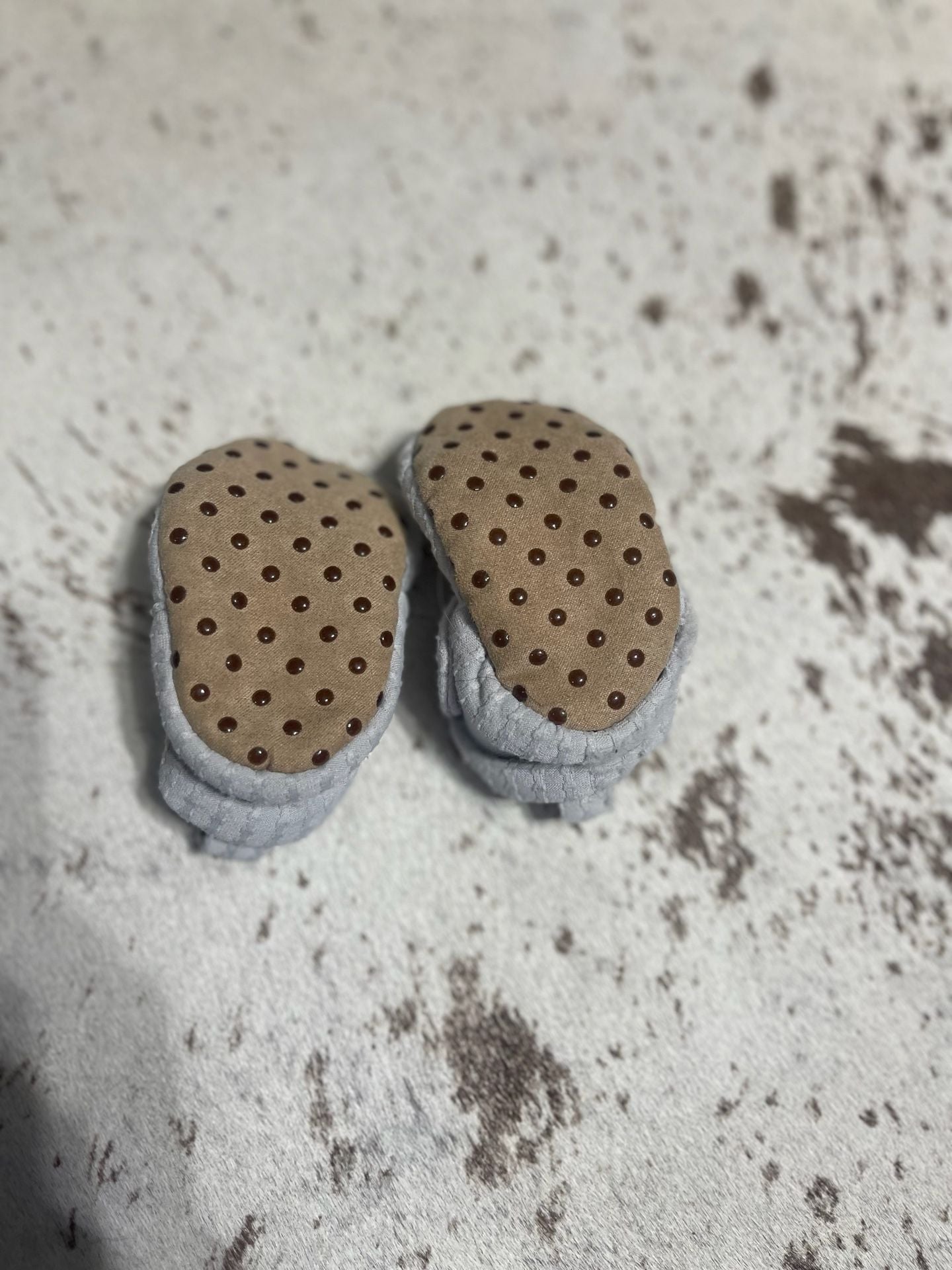 Carter's Child of Mine Wrap Slippers Newborn Grey Booties 3