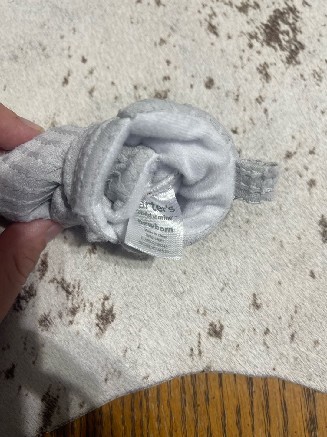 Carter's Child of Mine Wrap Slippers Newborn Grey Booties 4