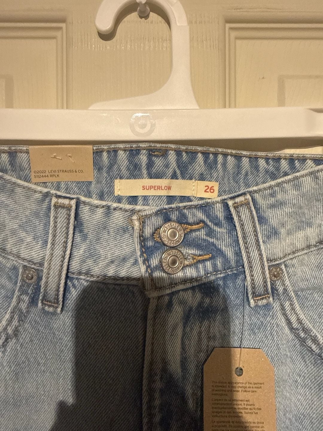 NWT Levi's Superlow Loose Jeans Size 26x32 Light Wash Denim 4