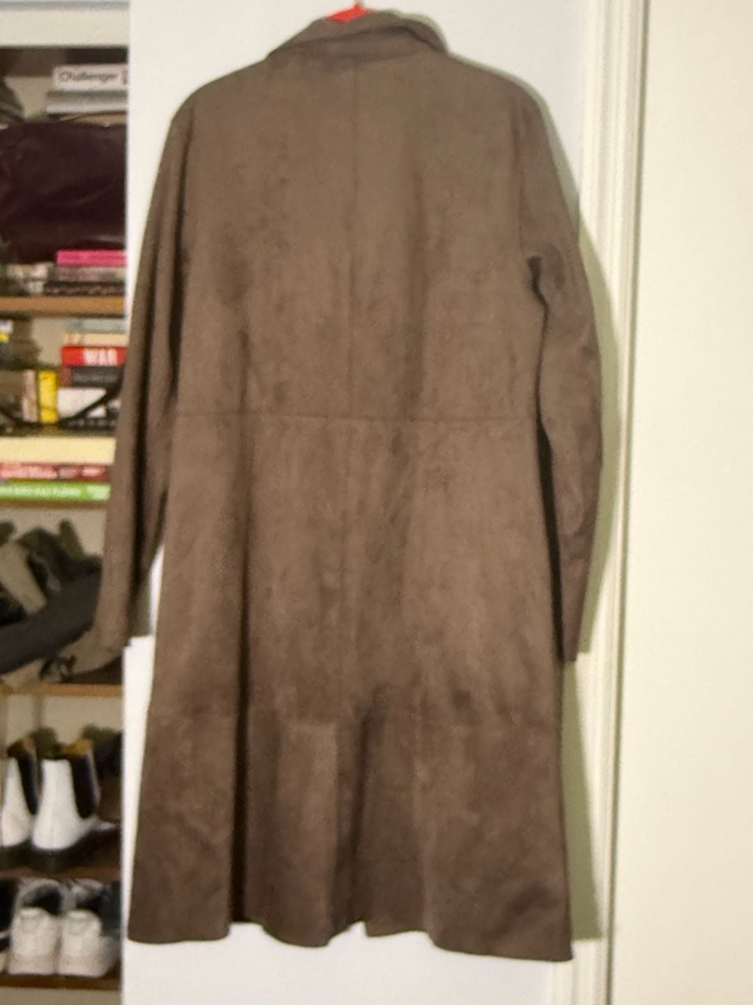 House Of Harlow 1960 Coat Size M Taupe Faux Suede Duster Jacket 3