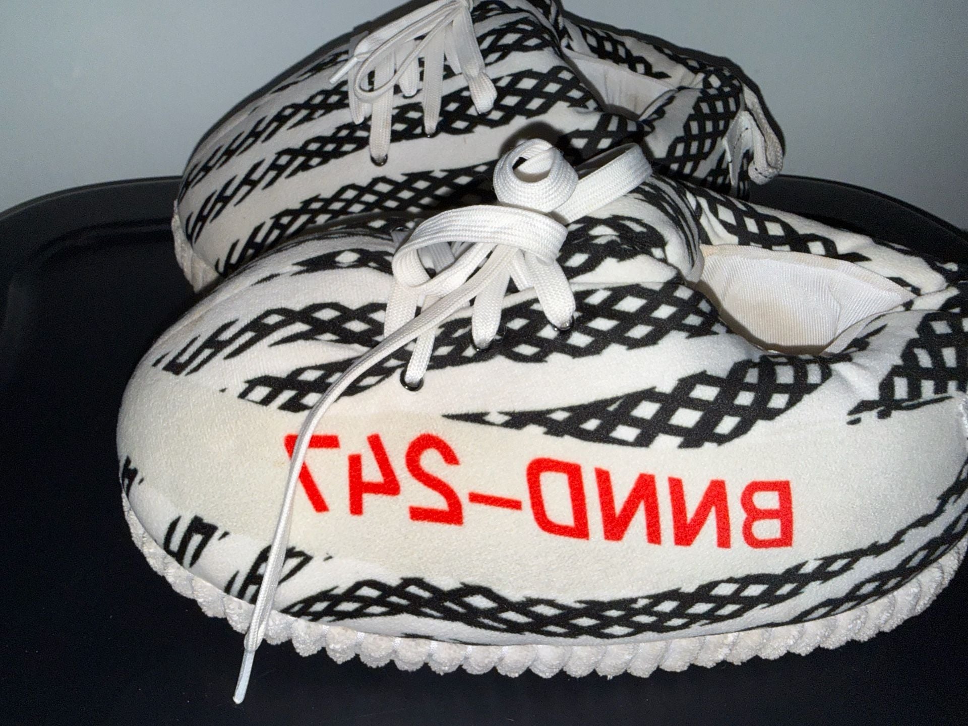 Banned Goods Sneaker Slippers BNND-247 Zebra Plush House Shoes 2