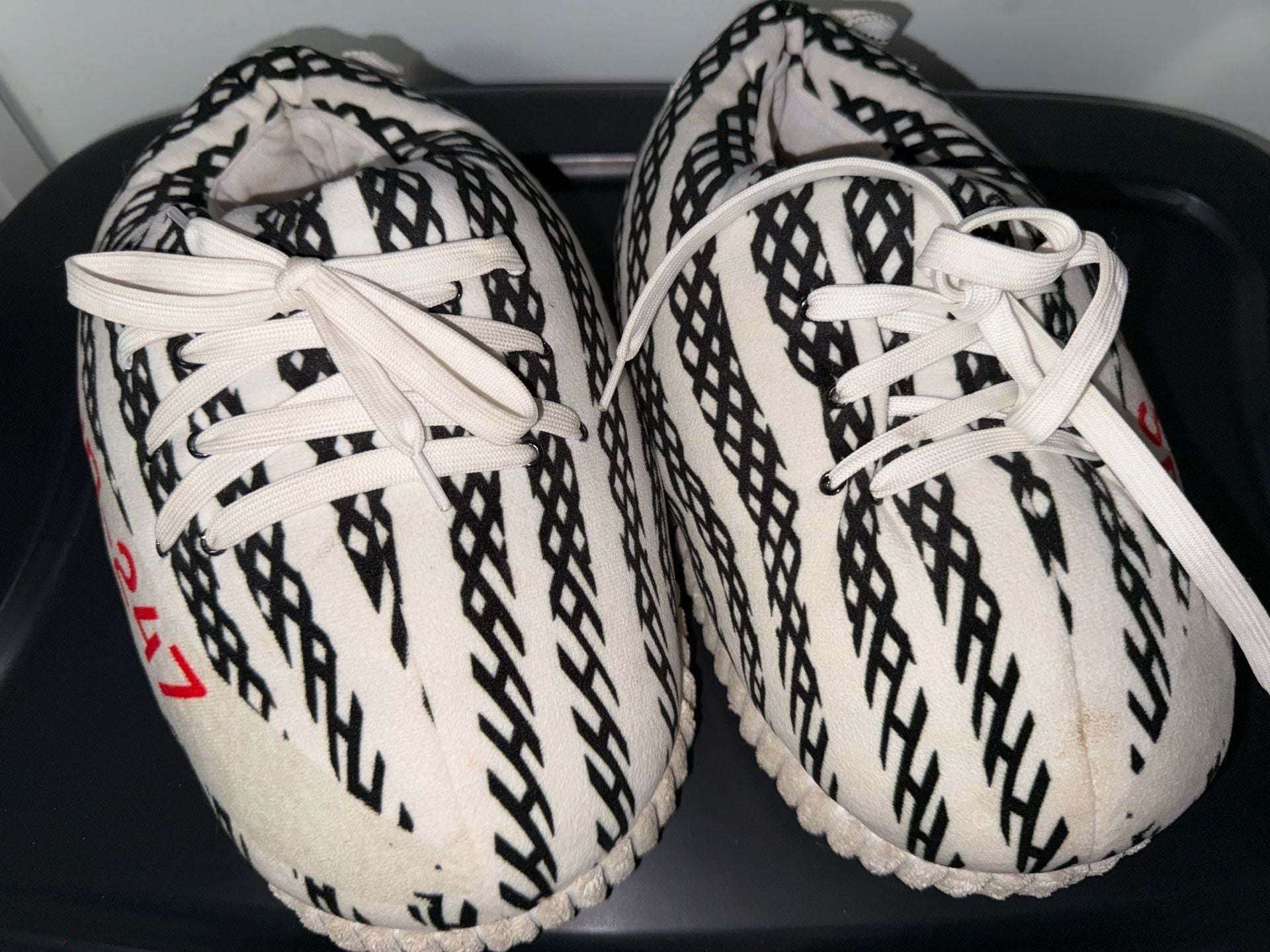 Banned Goods Sneaker Slippers BNND-247 Zebra Plush House Shoes 4