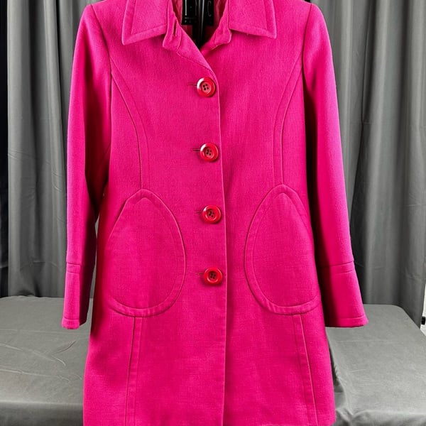 INC International Concepts Wool Coat Size S Petite Pink Pea Coat