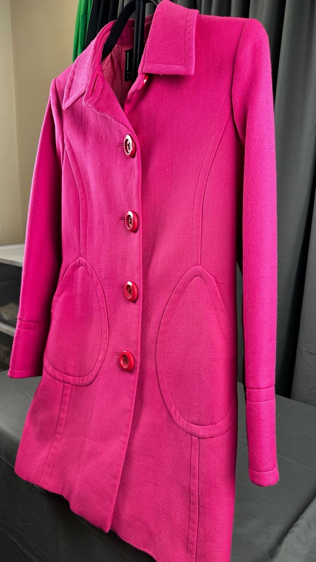 INC International Concepts Wool Coat Size S Petite Pink Pea Coat 3
