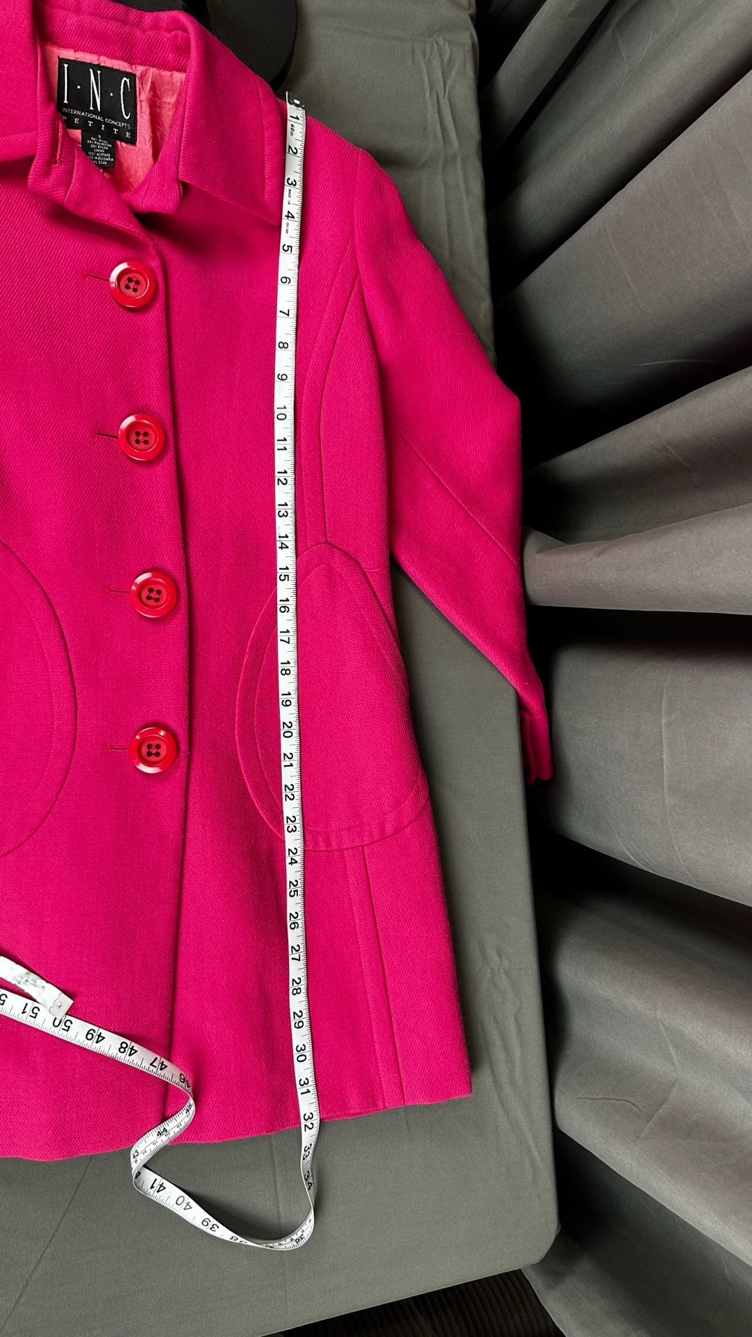 INC International Concepts Wool Coat Size S Petite Pink Pea Coat 5